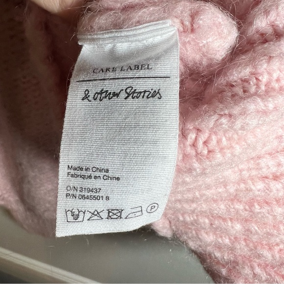Paris Atelier & Other Stories Wool Mohair Blend Pink Sweater Size Small - Picture 5 of 6